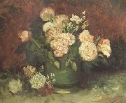 Vincent Van Gogh Bowl wtih Peonies and Roses (nn04) oil painting artist